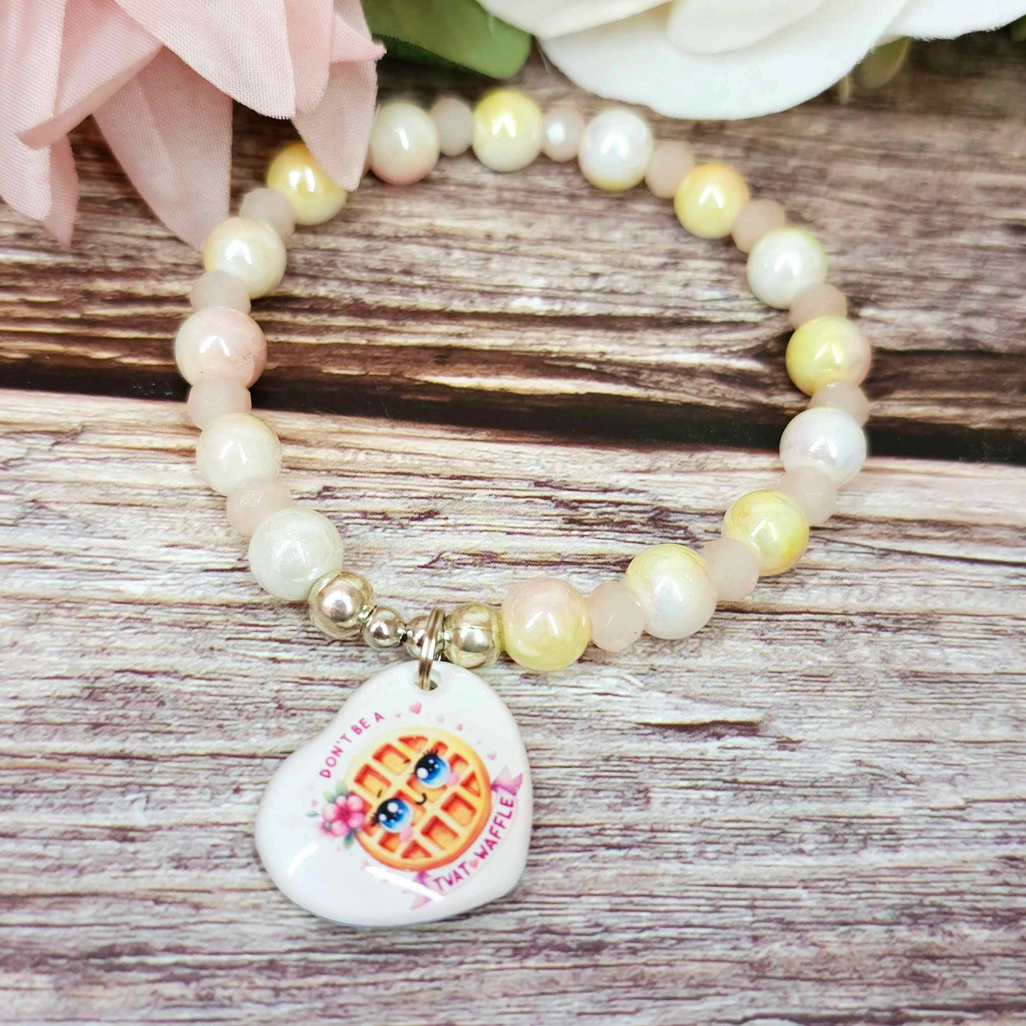 17 cm don't be a twxt waffle charm bracelet (36a)