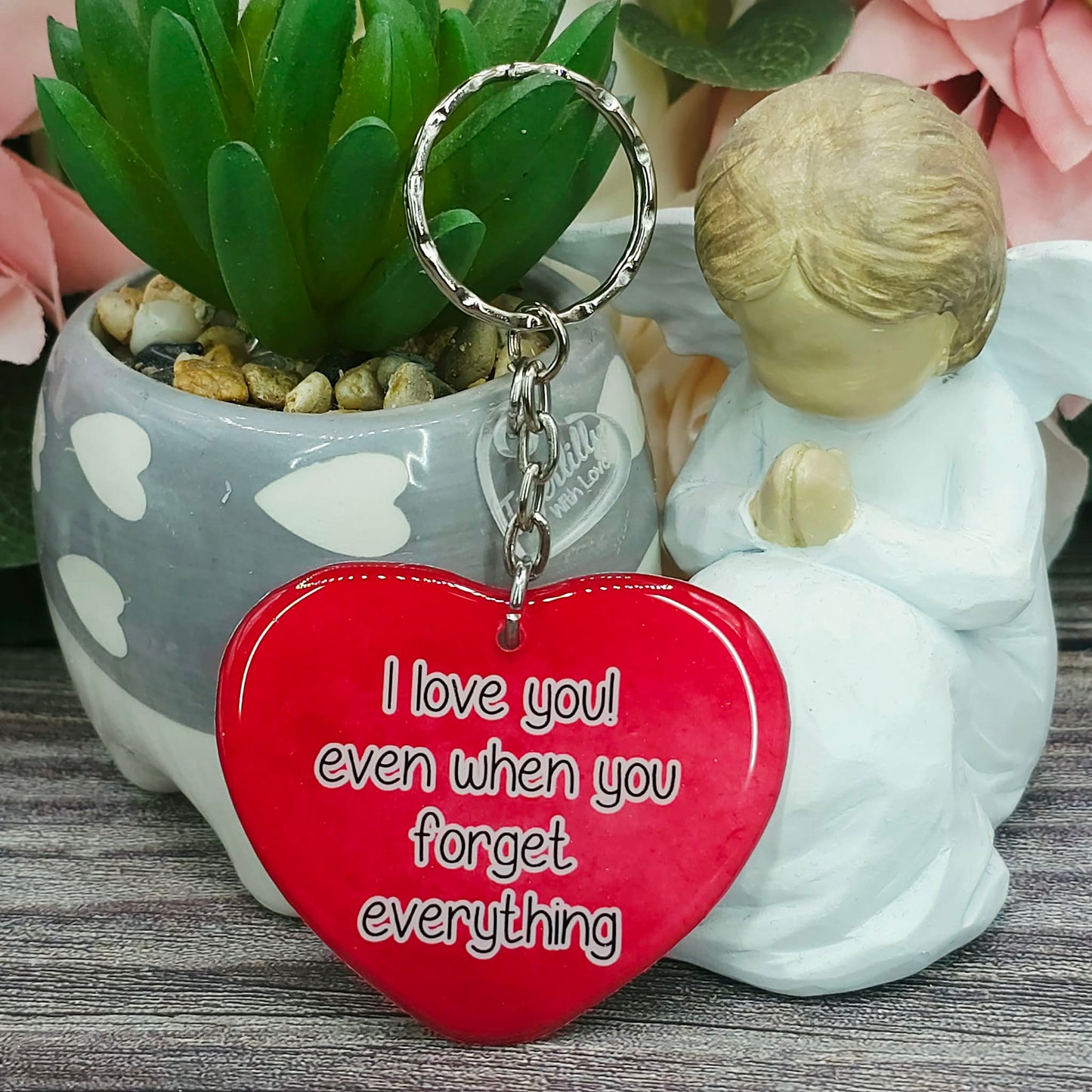 I love you! even when you forget everything heart keepsake