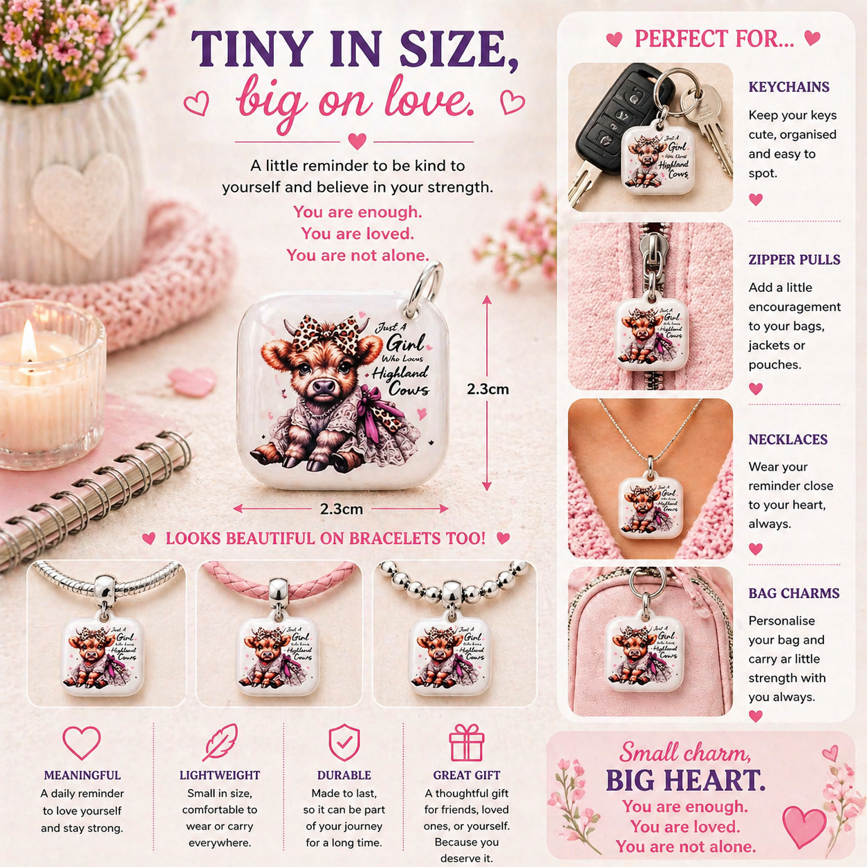 DESIGN 41. 2.3cm Square Charm – Funny, Cheeky & Custom Charms | Bracelet, Keyring, Bag Charm UK