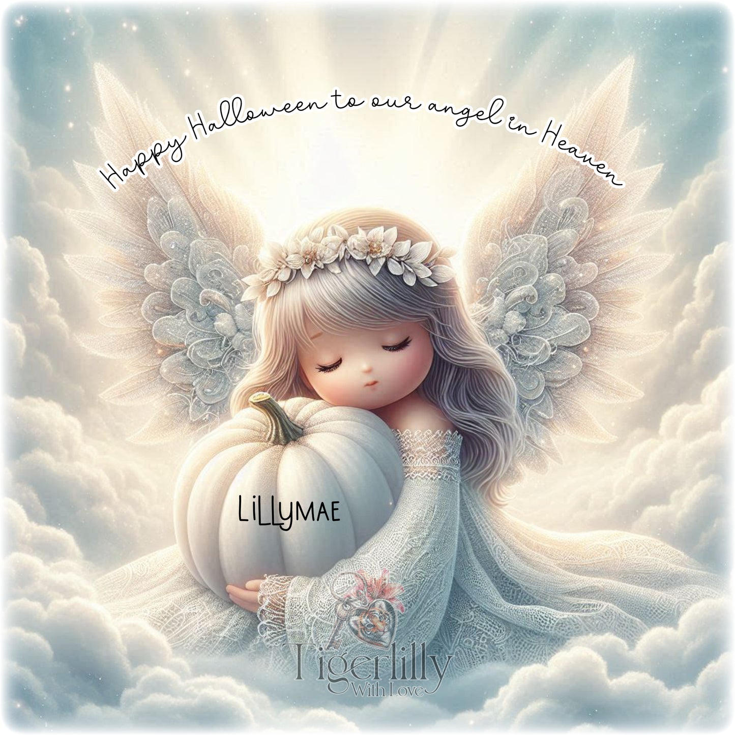 Digital art - happy halloween in heaven angel