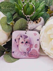 You had me at meow. personalised single photo square keyring, verse keyring, keepsake