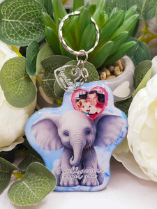 I will never forget you. personalised elephant photo keyring, verse keyring, keepsake