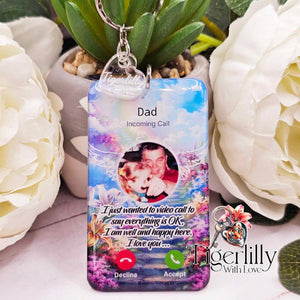 i am ok, Heaven incoming call mobile phone screen personalised photo keyring, verse keyring, keepsake