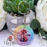 You left pawprints on my heart personalised photo keyring, verse keyring, keepsake