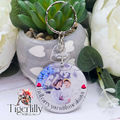 personalised memorial photo keyring UK