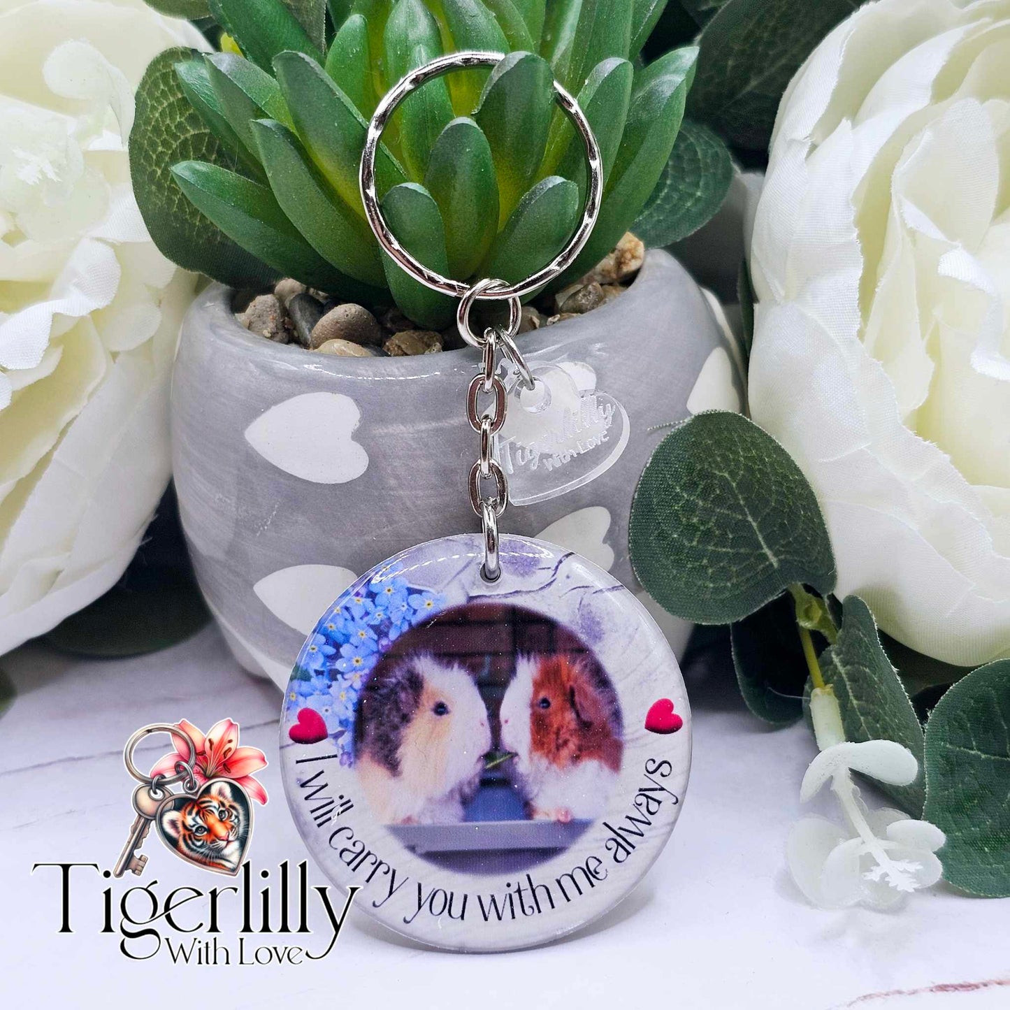 personalised memorial photo keyring UK