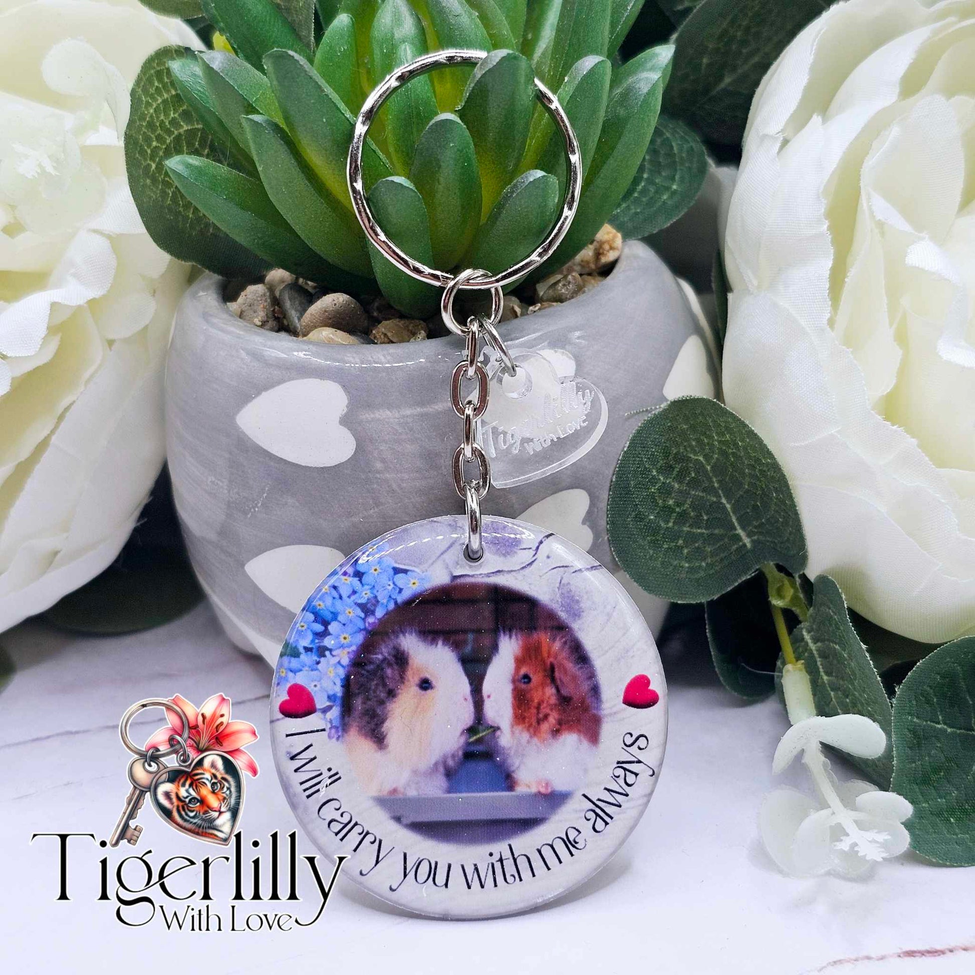 personalised memorial photo keyring UK