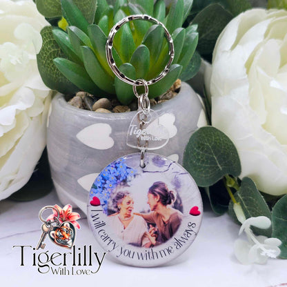 personalised memorial photo keyring UK