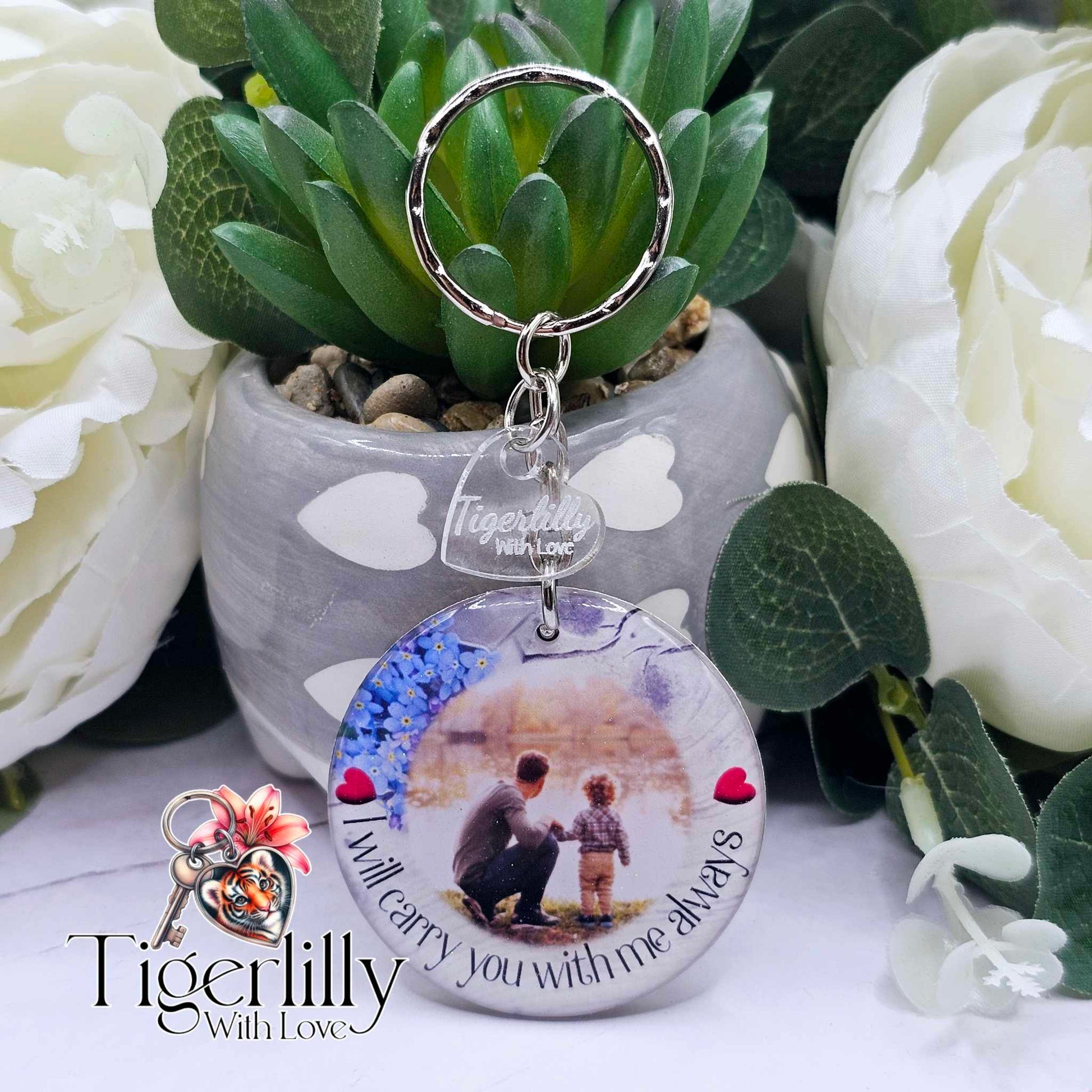 personalised memorial photo keyring UK