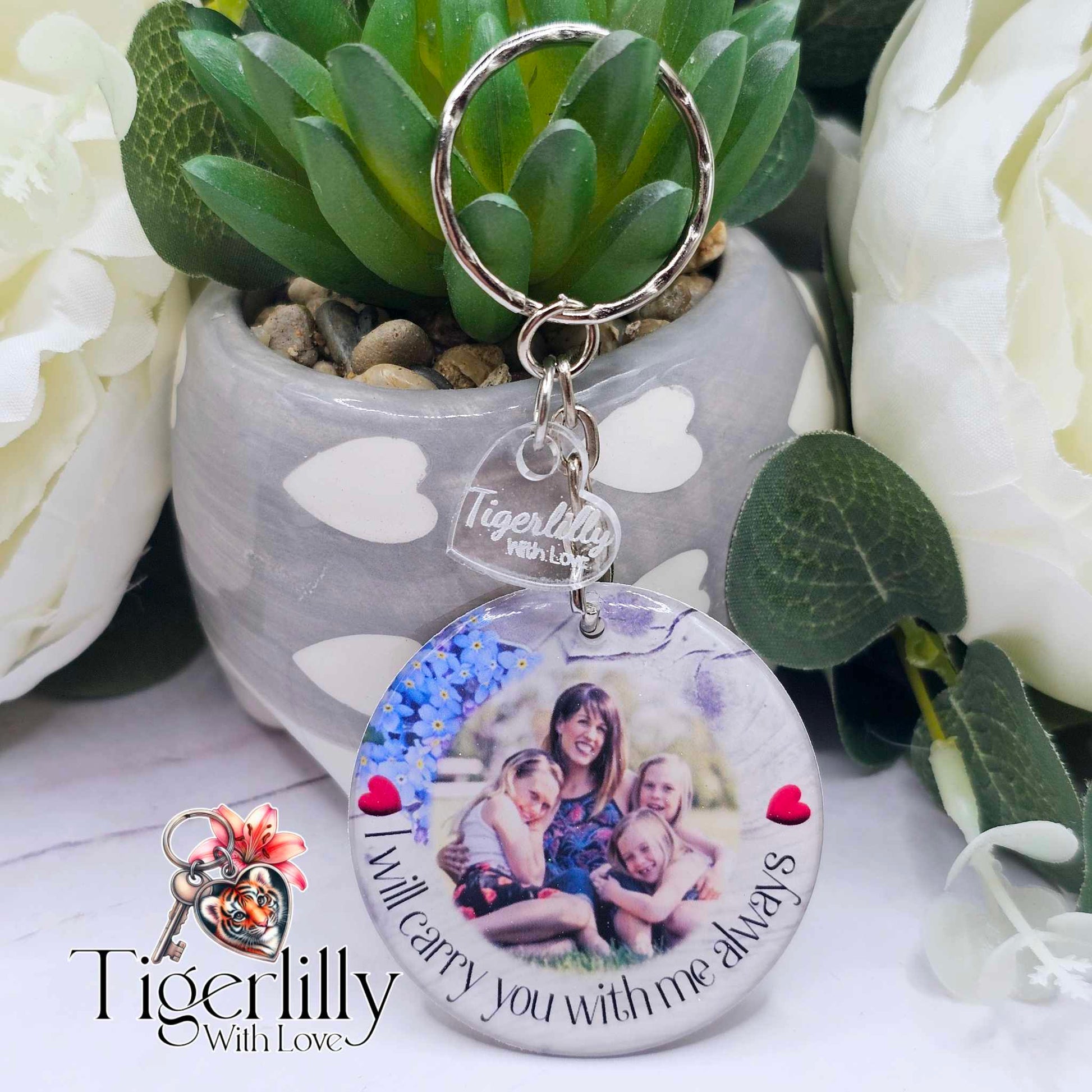 personalised memorial photo keyring UK