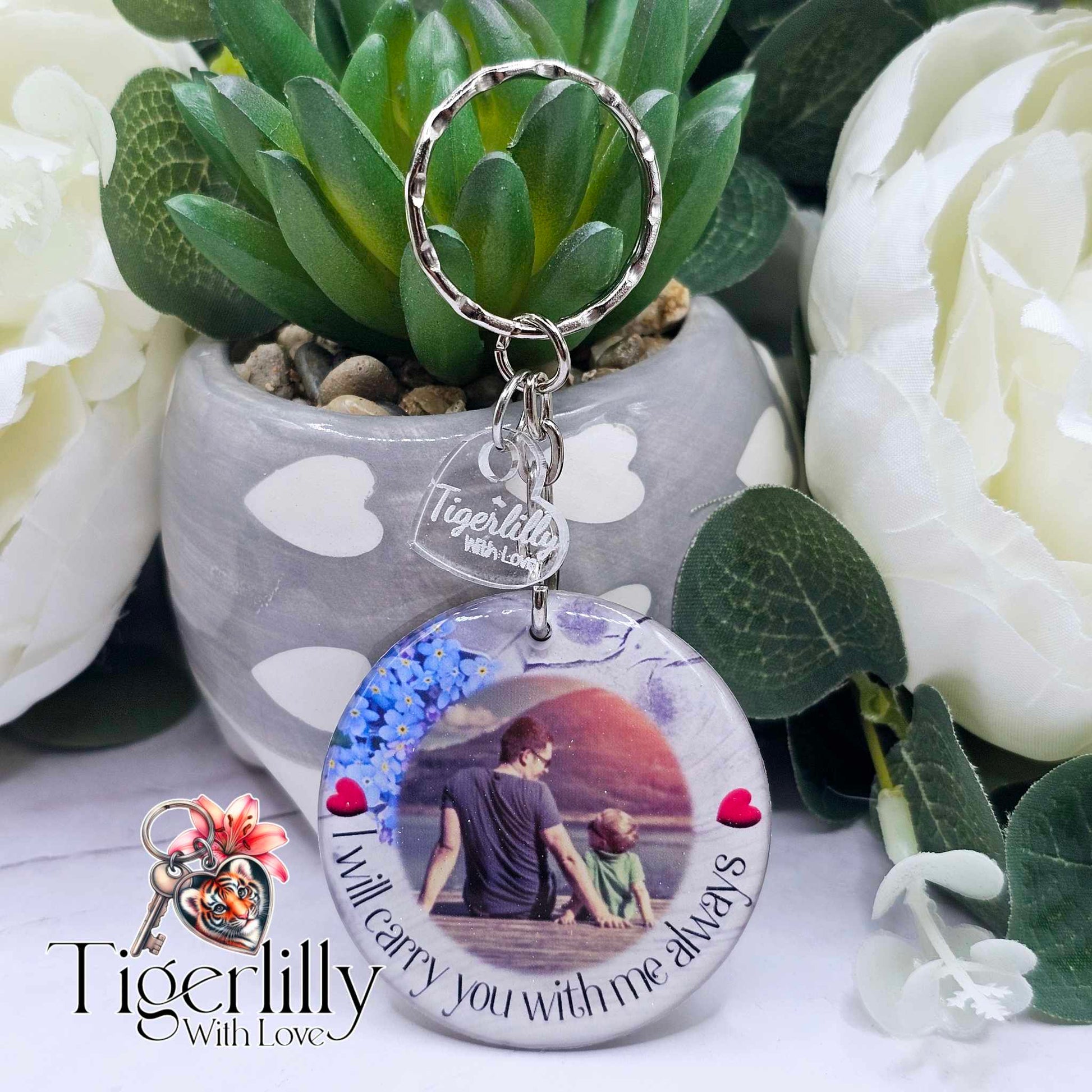 personalised memorial photo keyring UK