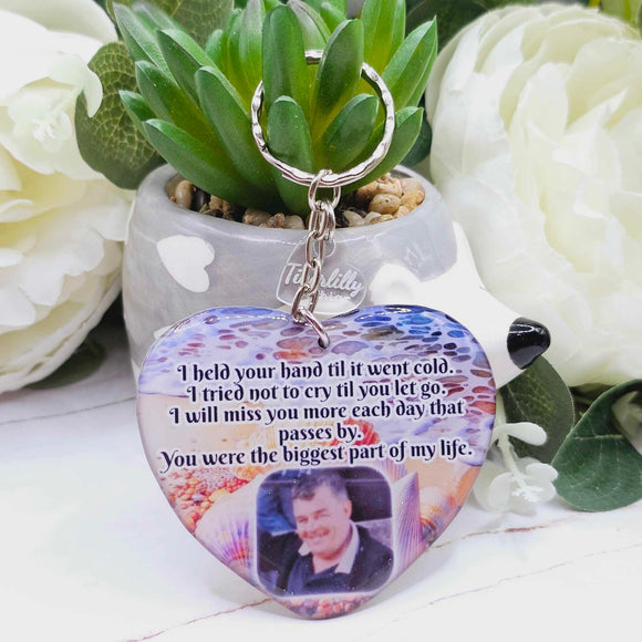You were the biggest part of my life. personalised heart photo keyring, verse keyring, keepsake