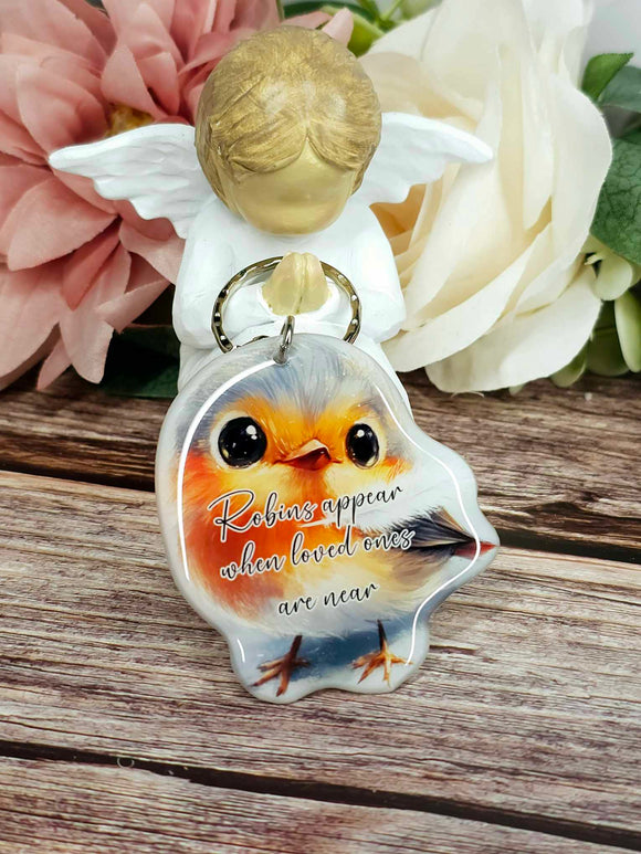 Robins appear, robin keyring, verse keyring, keepsake