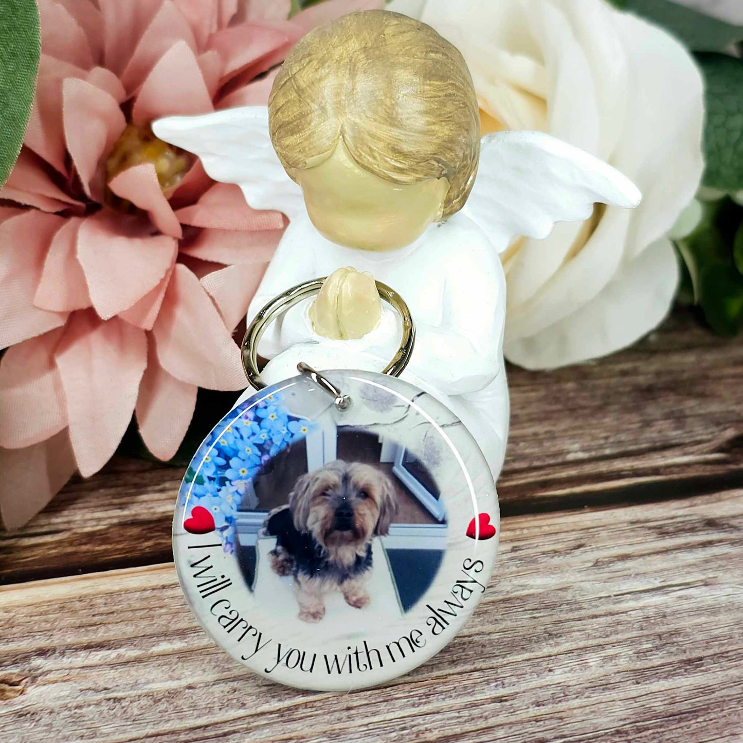 personalised memorial photo keyring UK