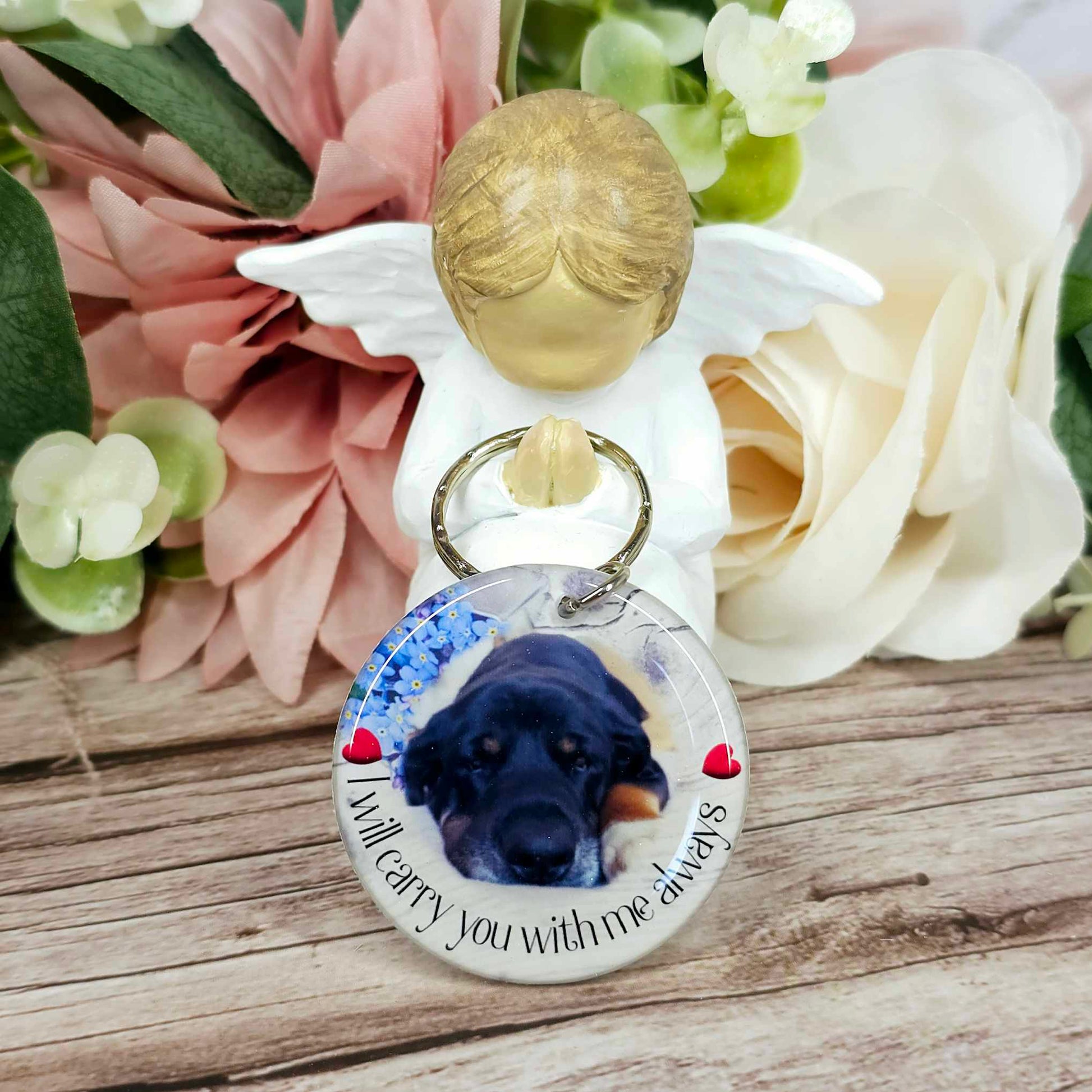 personalised memorial photo keyring UK
