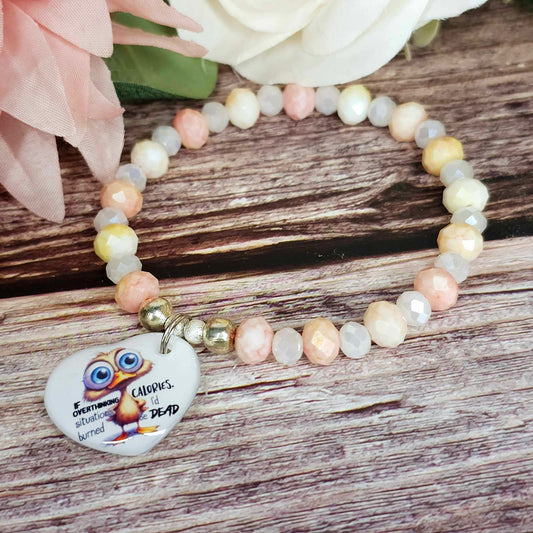 17 cm if overthinking burned calories charm bracelet (1a)