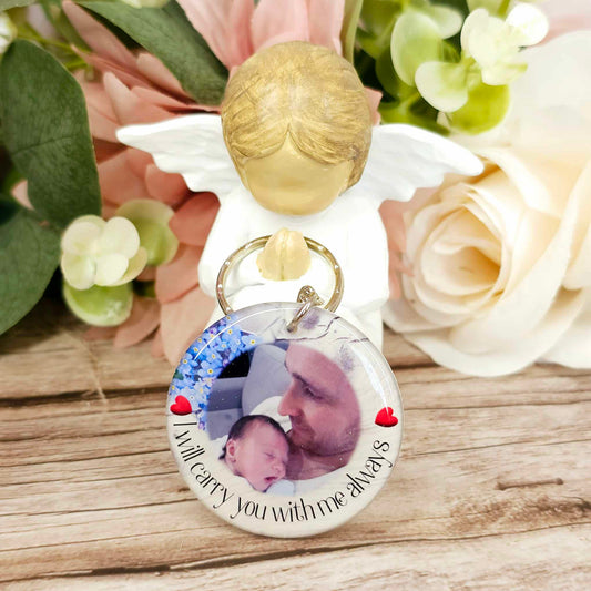 personalised memorial photo keyring UK