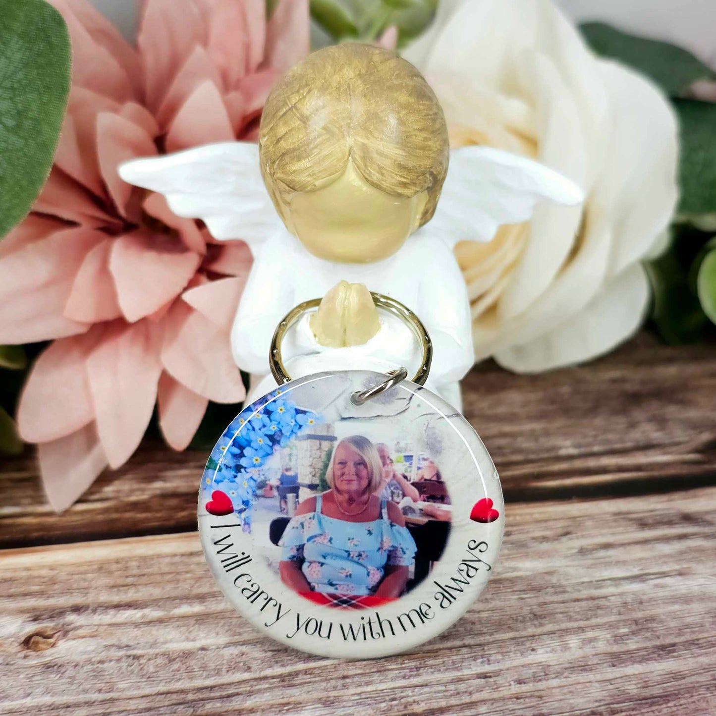 personalised memorial photo keyring UK