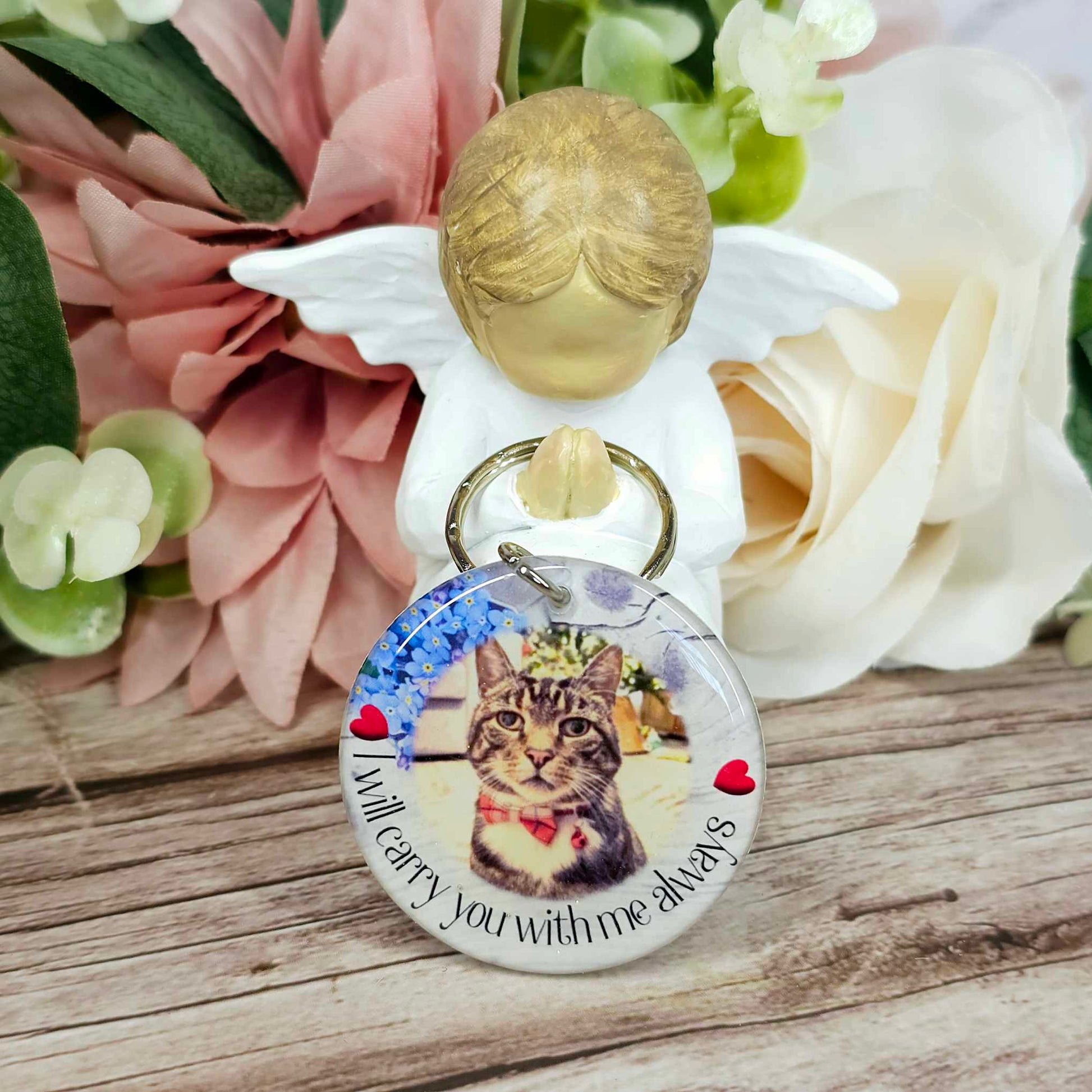 personalised memorial photo keyring UK