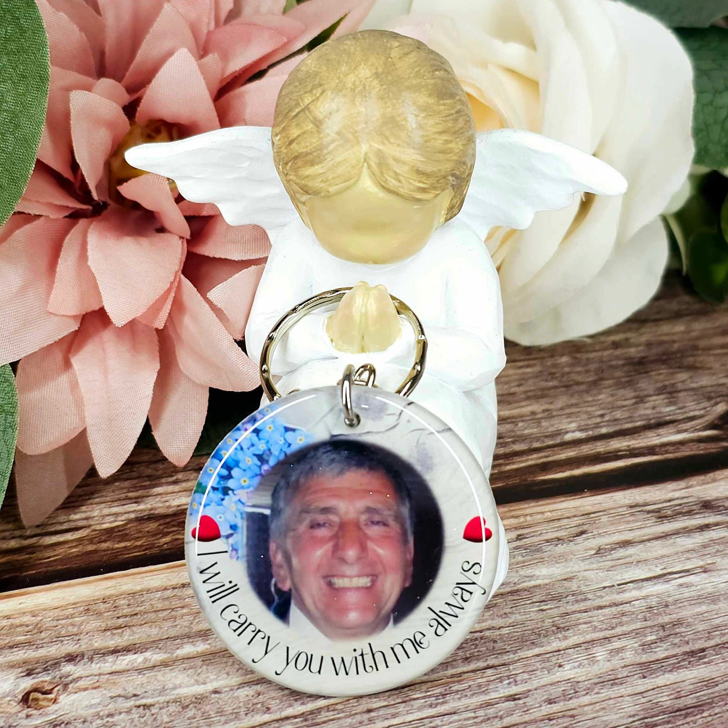 personalised memorial photo keyring UK