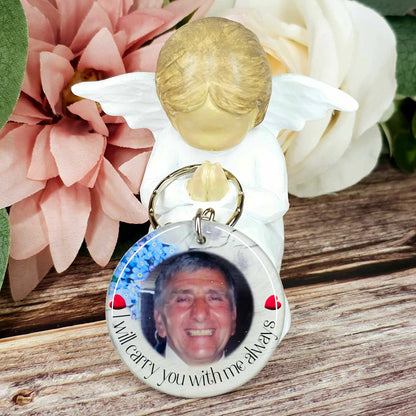 personalised memorial photo keyring UK