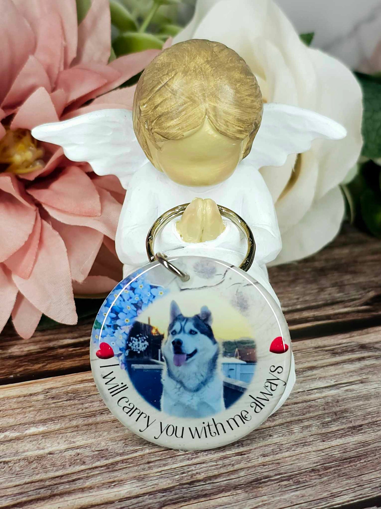 personalised memorial photo keyring UK