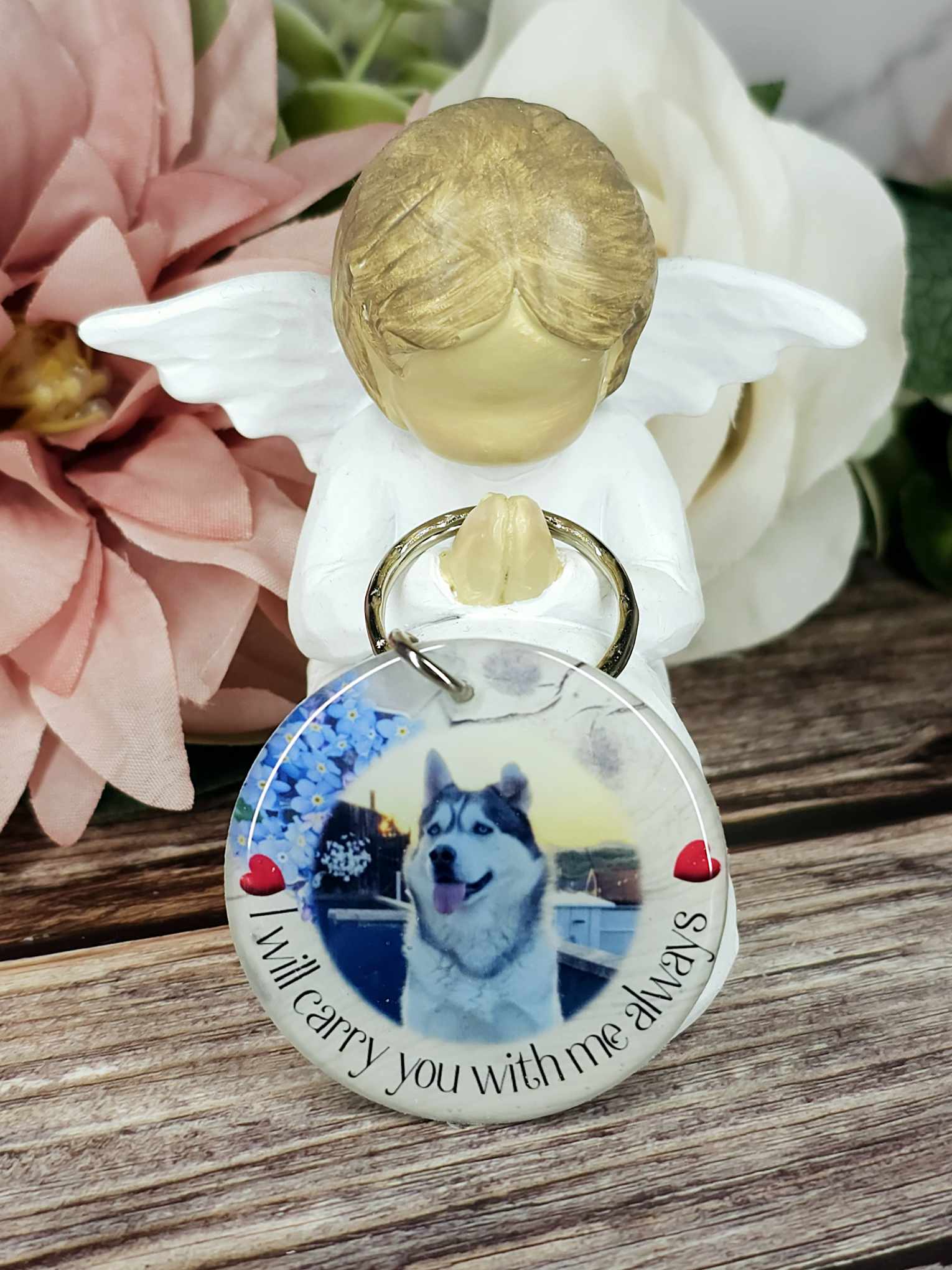 personalised memorial photo keyring UK
