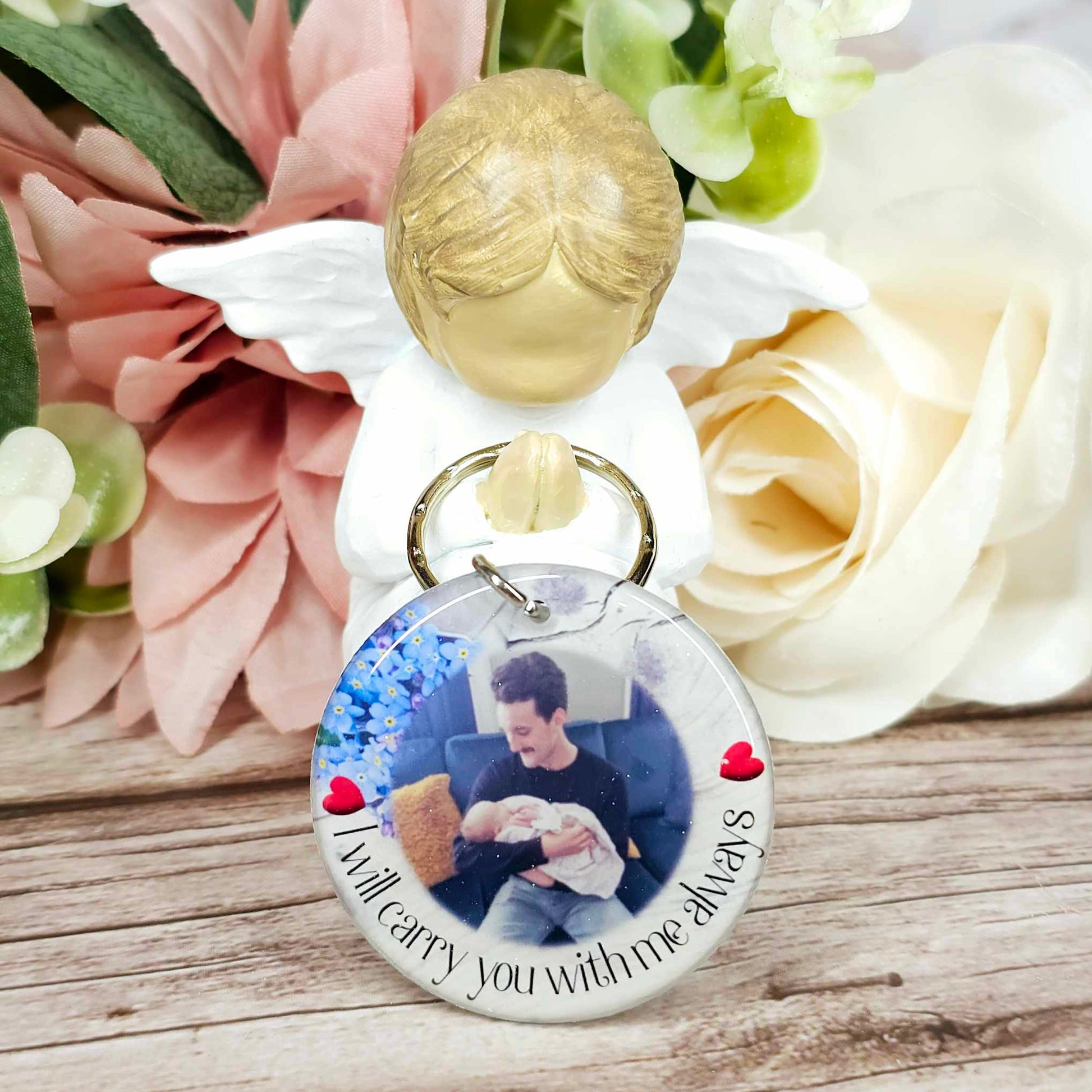 personalised memorial photo keyring UK