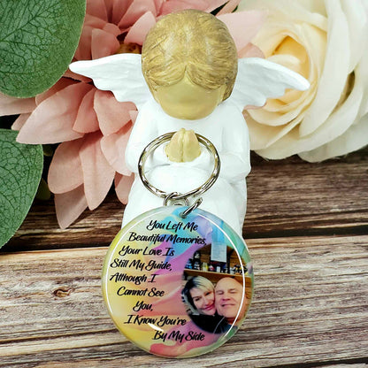 you left me beautiful memories personalised photo keyring, verse keyring, keepsake