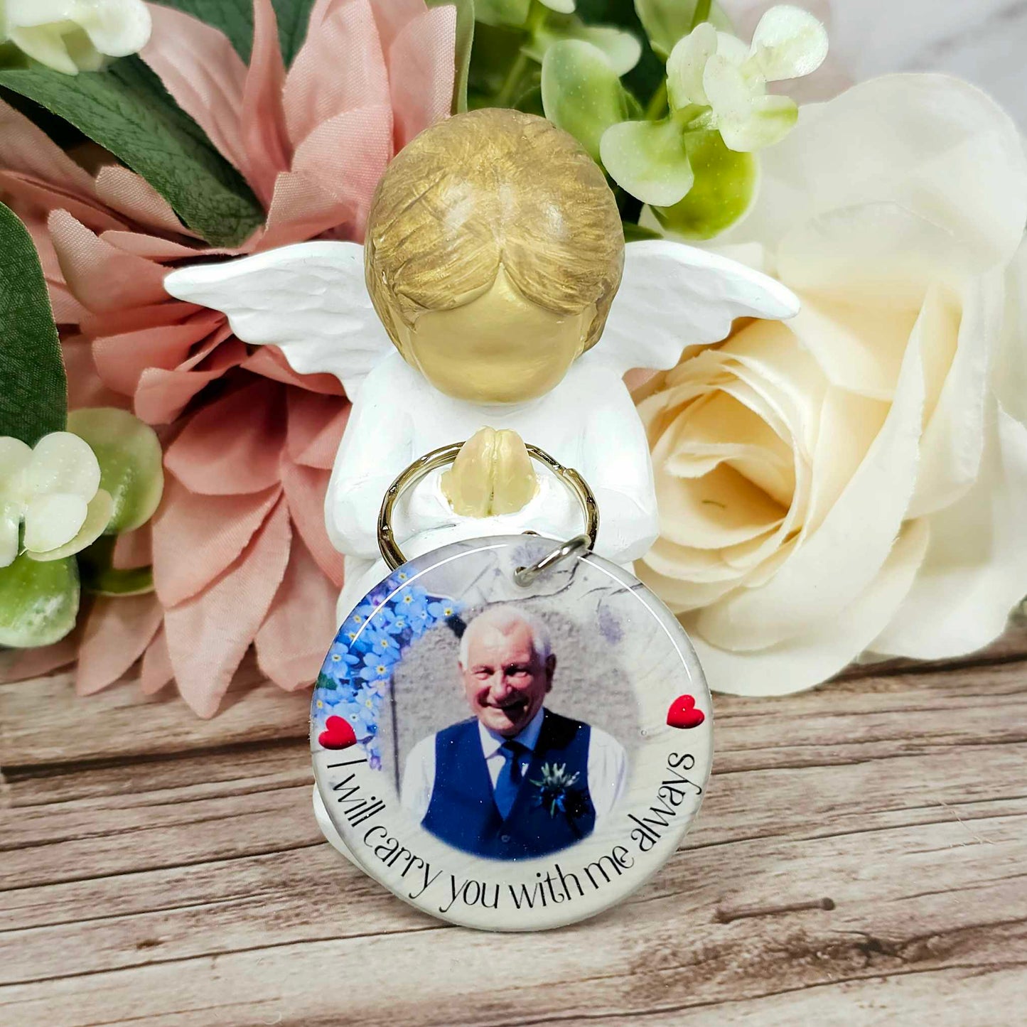 personalised memorial photo keyring UK