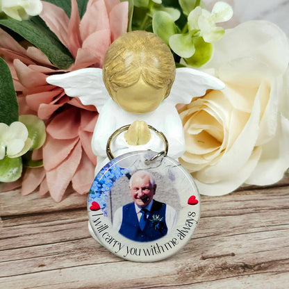 personalised memorial photo keyring UK