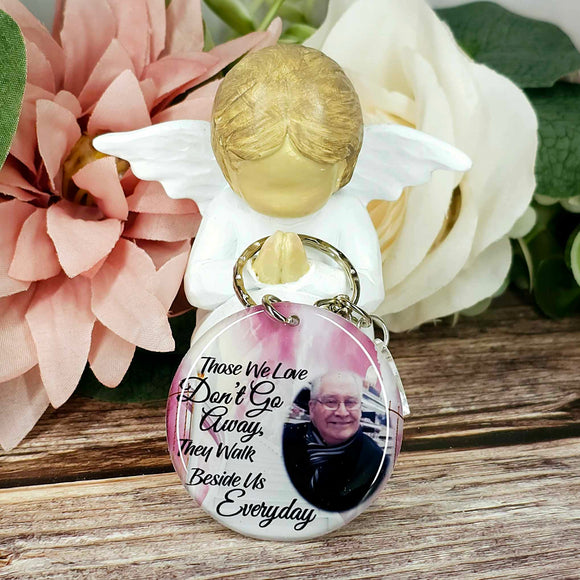 those we love dont go away personalised photo keyring, verse keyring, keepsake