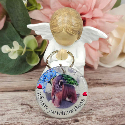 personalised memorial photo keyring UK
