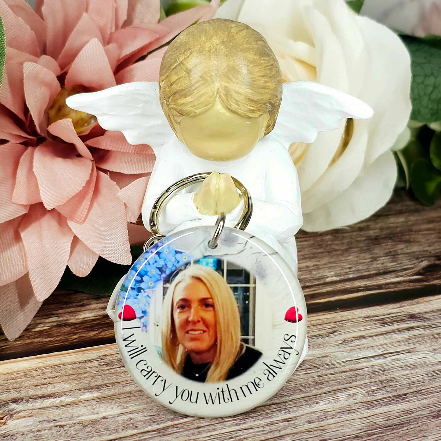 personalised memorial photo keyring UK