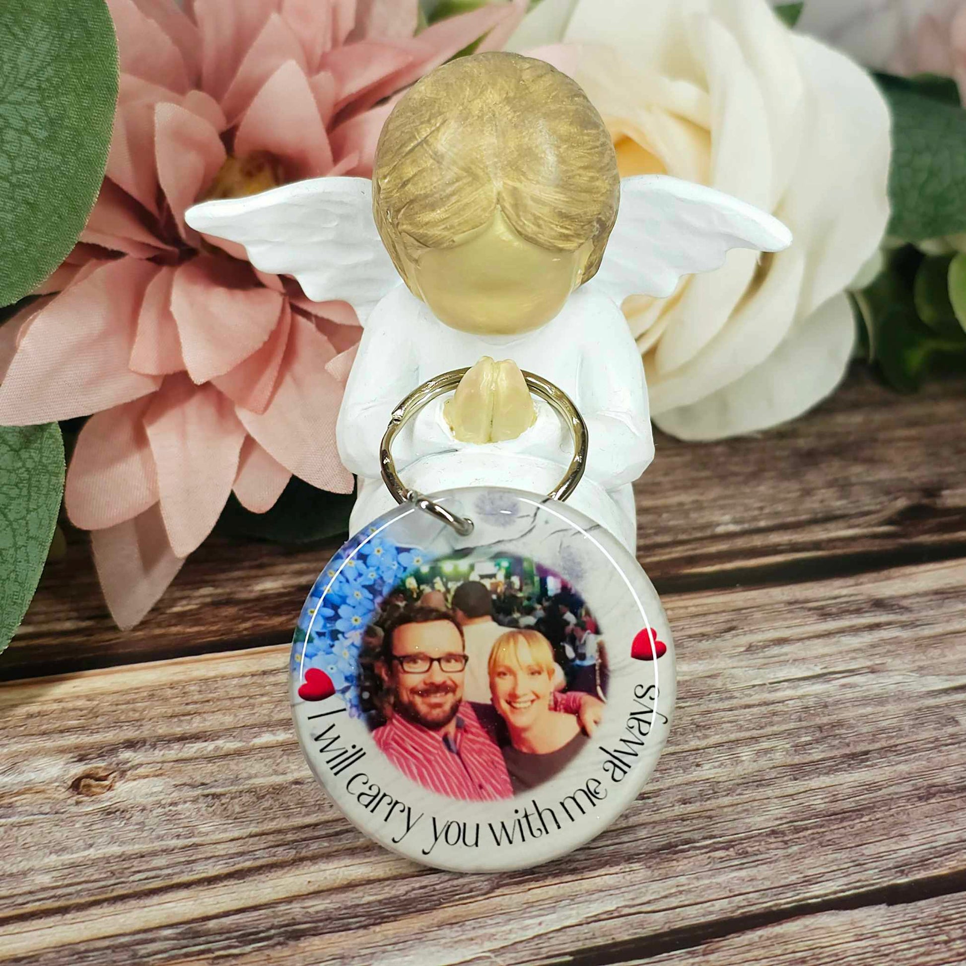 personalised memorial photo keyring UK