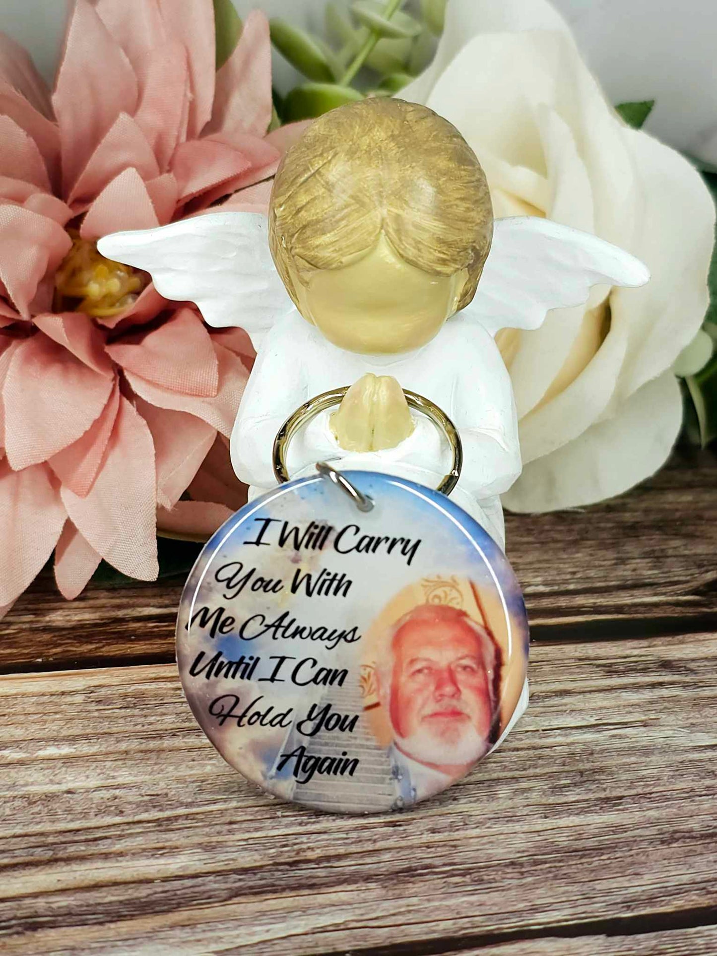 i will carry you with me always personalised photo keyring, verse keyring, keepsake