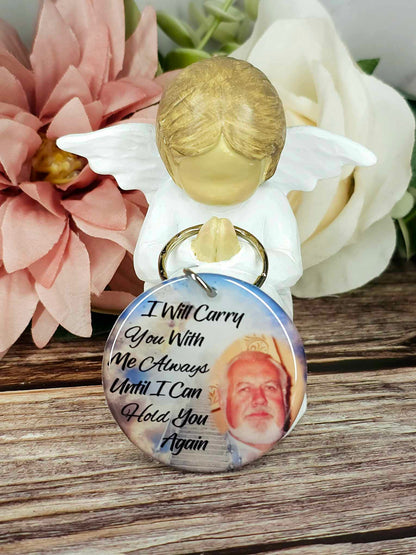 i will carry you with me always personalised photo keyring, verse keyring, keepsake
