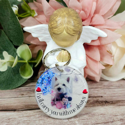 personalised memorial photo keyring UK