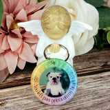 You left pawprints on my heart personalised photo keyring, verse keyring, keepsake