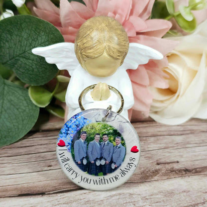 personalised memorial photo keyring UK