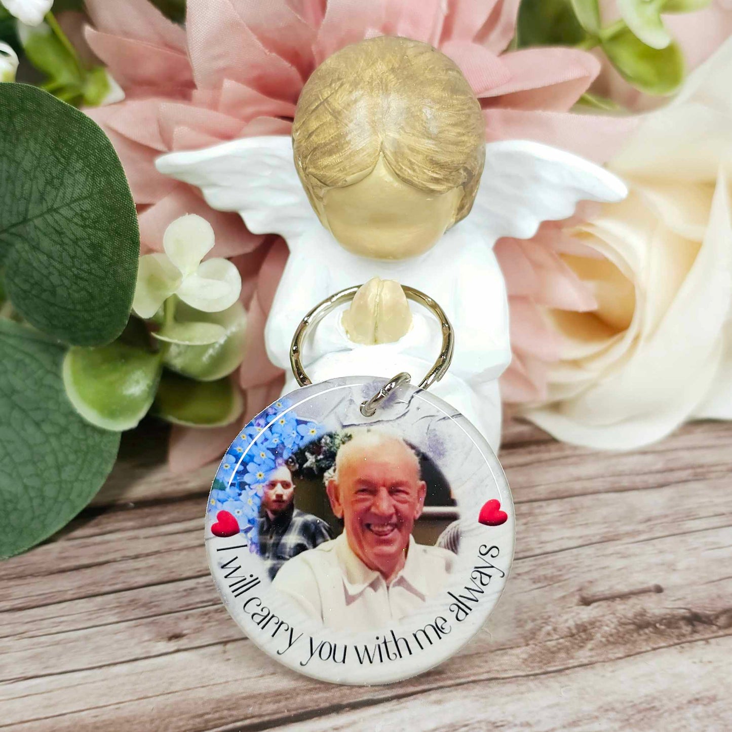 personalised memorial photo keyring UK