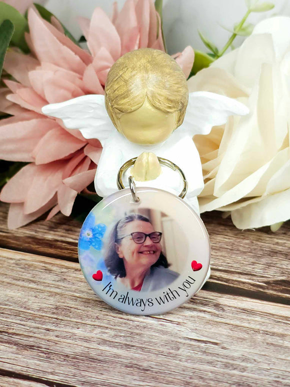 i'm always with you personalised photo keyring, verse keyring, keepsake