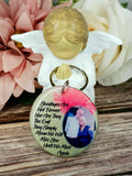 goodbyes are not forever personalised photo keyring, verse keyring, keepsake