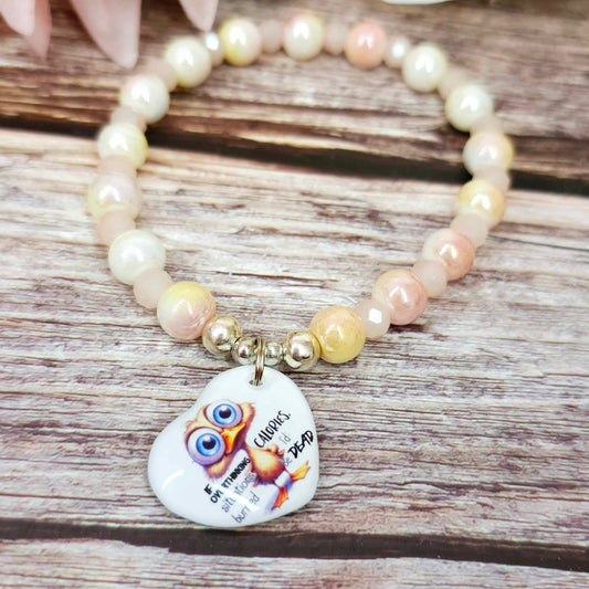 18 cm if overthinking situations burned calories i'd be dead charm bracelet (41a)