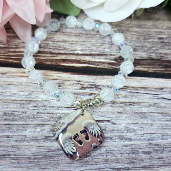 17 cm footprints in the sand charm bracelet (17a)