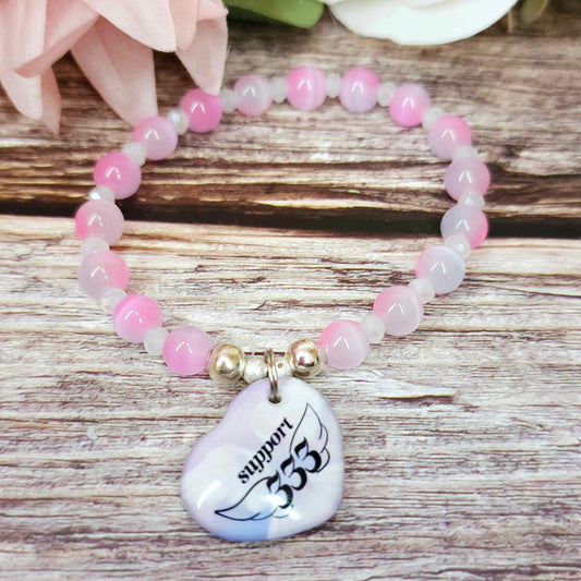 17 cm angel number 333 charm bracelet (40a)
