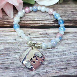 17 cm footprints in the sand charm bracelet (29a)