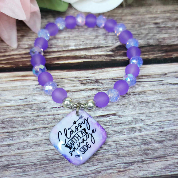 17 cm classy with a savage side charm bracelet (13a)