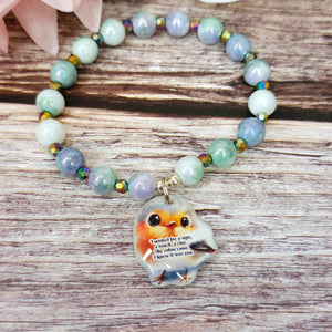 17 cm i wished for a sign robin charm bracelet (47a)