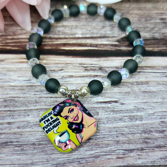 18 cm darlin' i'm a fxxking delight charm bracelet (14a)